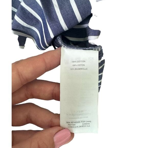 J.Crew EUC Stripped Off Shoulder Top Blouse Size 0 Open Shoulder - Picture 8 of 8